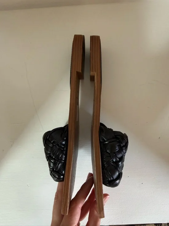 Marc Fisher Black Braided Slide Sandals - Women - Picture 3 of 4